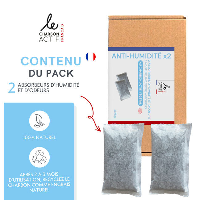 Lot de 2 sacs anti-odeur et anti-humidité