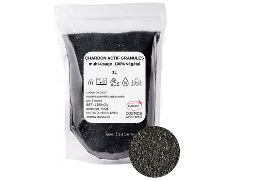 Charbon actif végétal granulés sac de 1kg