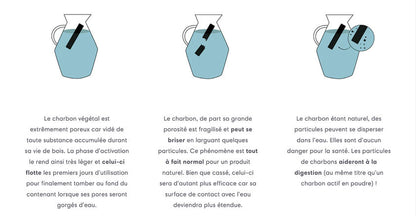 X3 Charbons de bambou 100% français filtre à eau