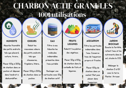 Charbon actif végétal granulés sac de 1kg