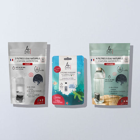 Pack découverte filtres à eau naturels et compostables
